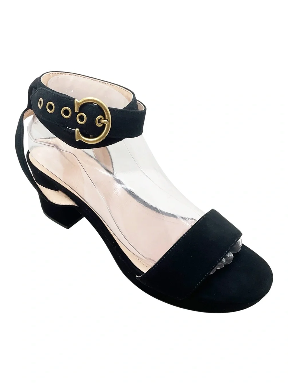 🆕{Coach} Serena Velvet Block Heel Sandals